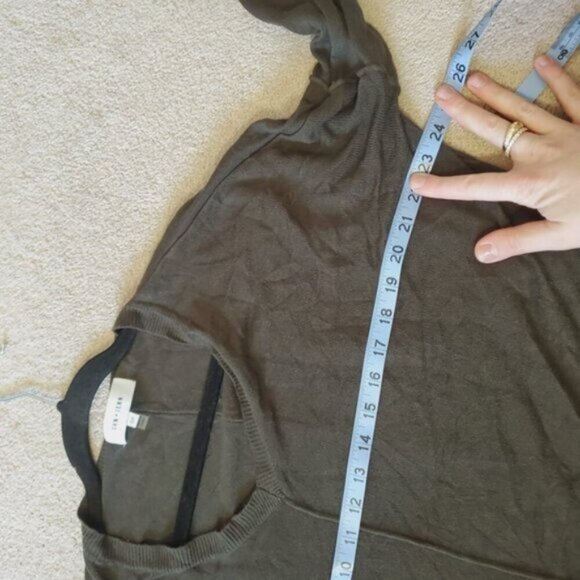 Revolve John + Jenn Dark Green Spun Rayon V-Neck Sweater S - Picture 4 of 7
